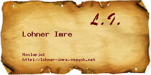 Lohner Imre névjegykártya